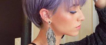 Lavender pixie haircut