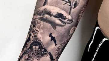Shark In The Ocean Tattoo