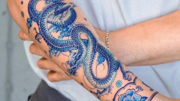 Porcelain Style Dragon Half Sleeve